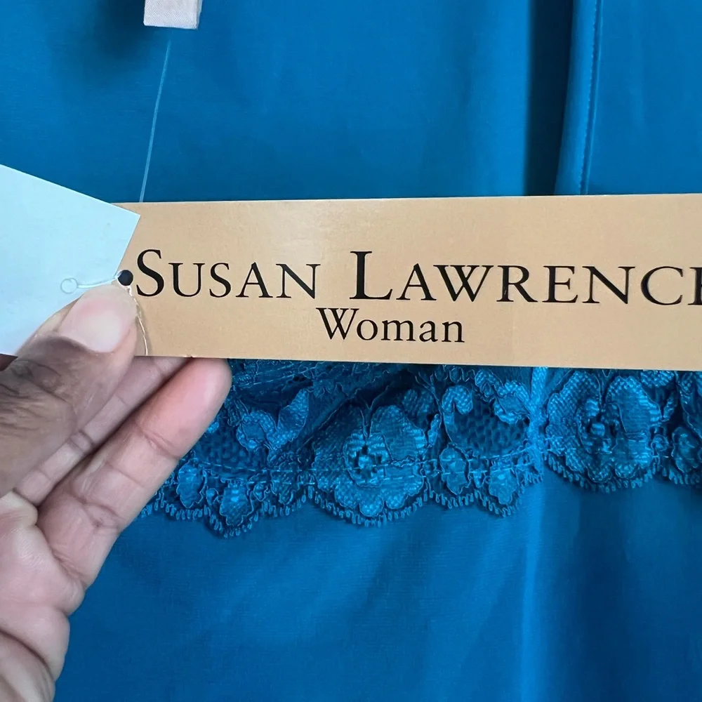 Susan Lawrence Teal Blue Sleeveless Top size 1X